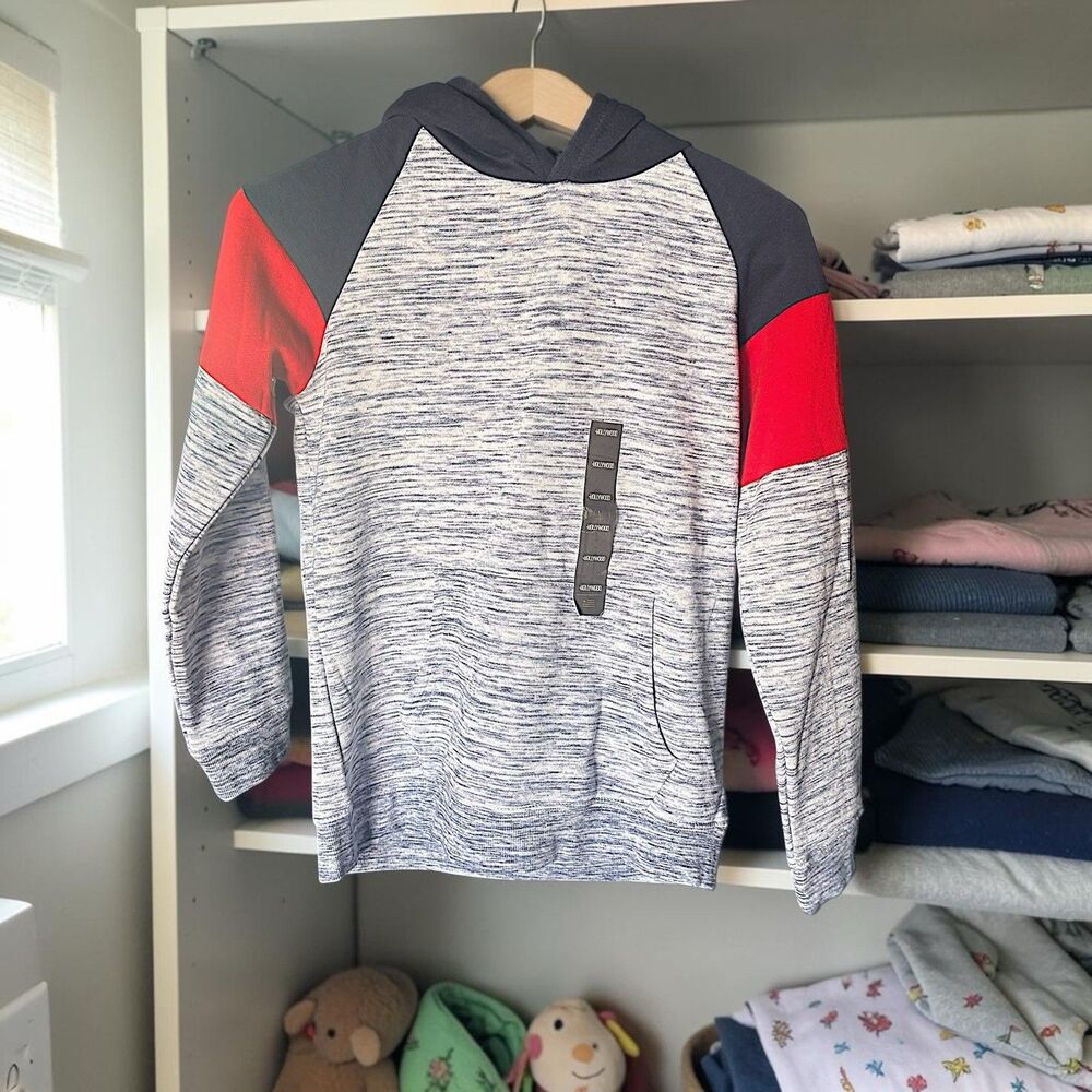 Hollywood The Jean People Damian Raglan Color Block Pullover Hoodie Boys M NWT